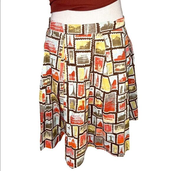 Vintage Novelty Postage Stamp Flare Skirt - Picture 8 of 13